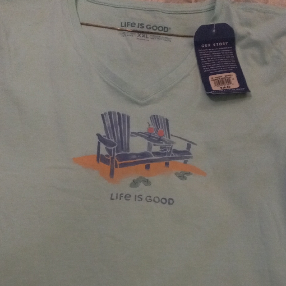 Life is Good Mint Green Graphic Tee